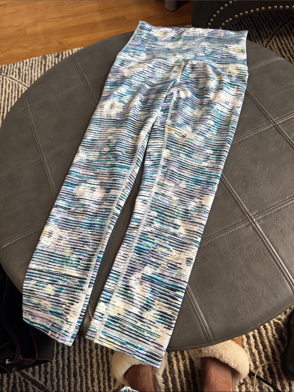 Lululemon High Times Pant Blurry Belle Multi High Rise leggings 7/8 length blue